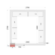 TEFCOLD CRNF2727 Policový regálový modul sada 